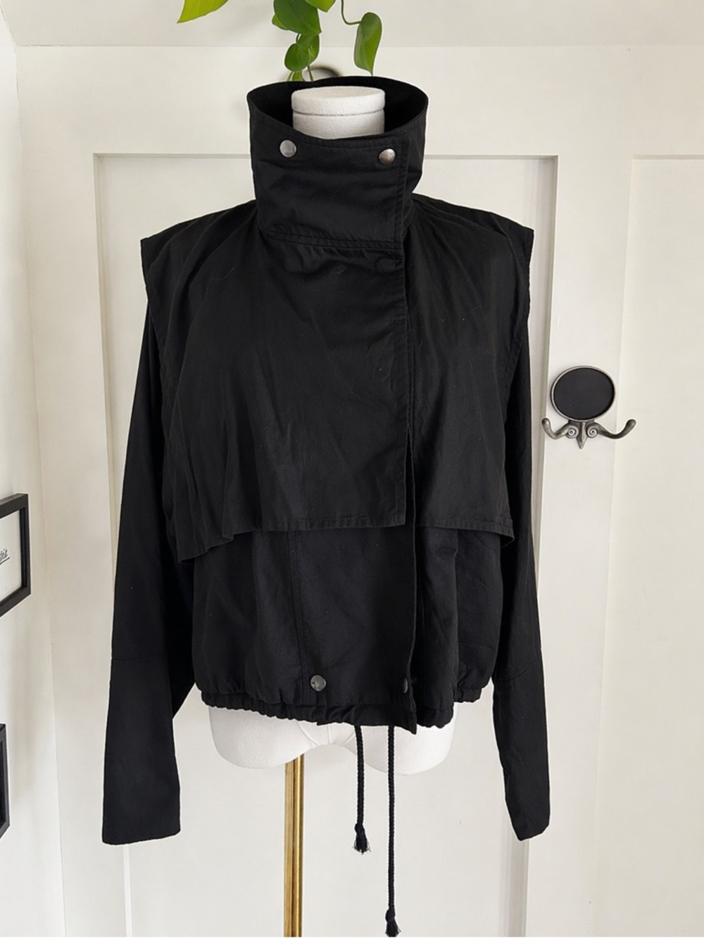 ⭐️SOLD Black Cotton Jacket | Oversized Collar | Modern Minimal